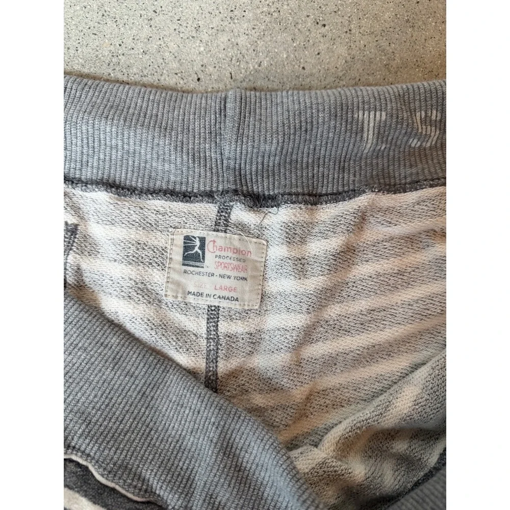 Todd Synder x Champion Men s Lounge Active Striped Grey 100% Cotton Shorts Sz L
